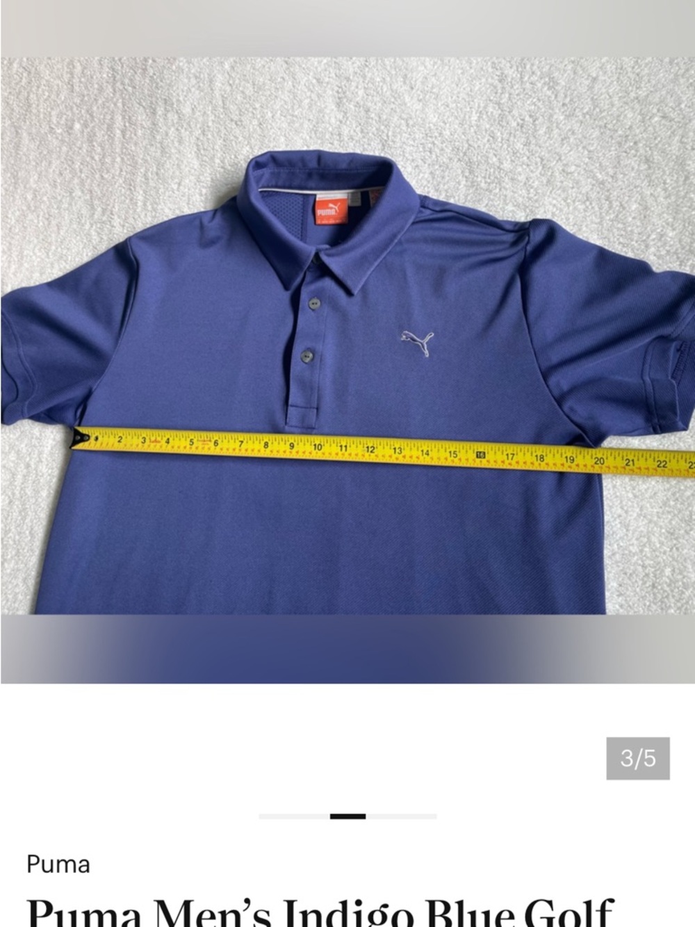 Lot of 3 Puma Men's Navy and Royal Blue Golf Polo Pack, size Medium - Picture 10 of 11